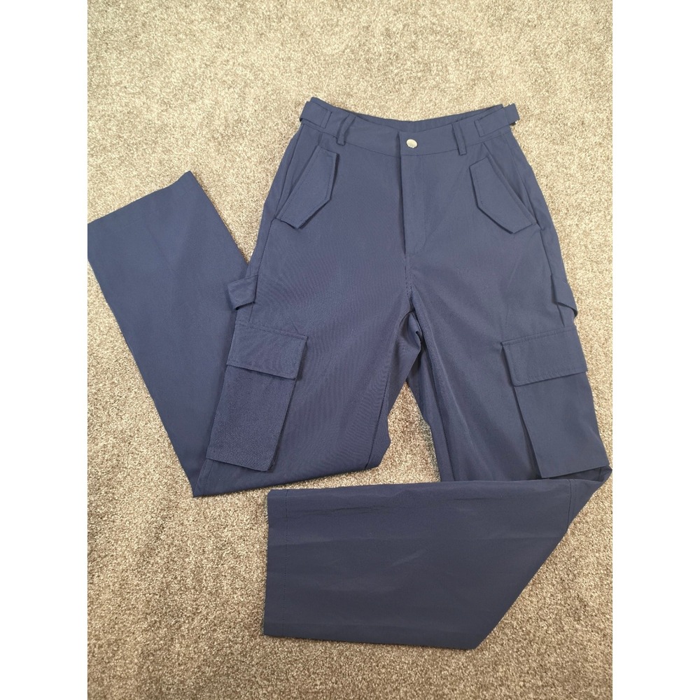 Forever 21 Womens Navy Blue High Waisted Cargo Utility Pants Straight Leg XS